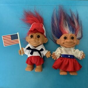 Vintage Russ Patriotic USA troll dolls